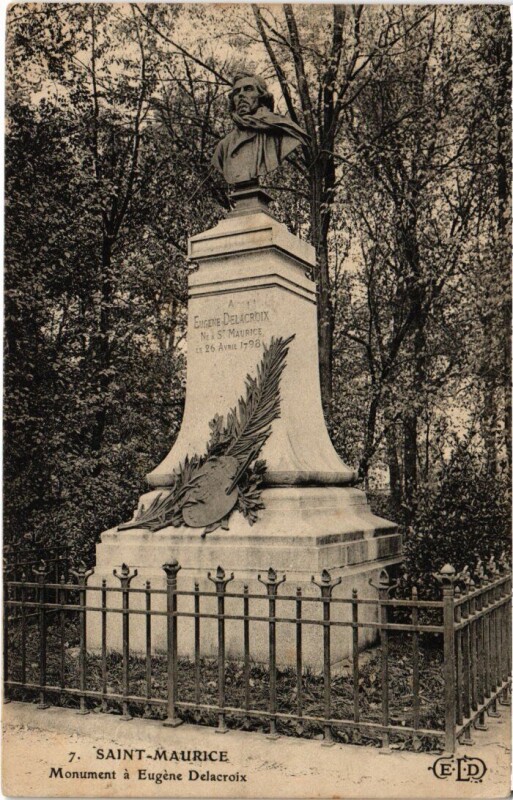 Carte postale ancienne St Maurice Monument Eugene Delacroix