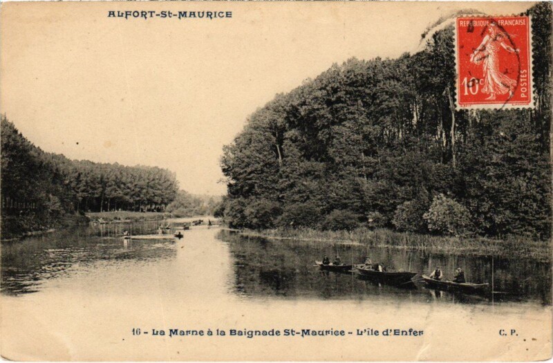 Carte postale ancienne Maisons Alfort Ile d'Enfer à Maisons-Alfort