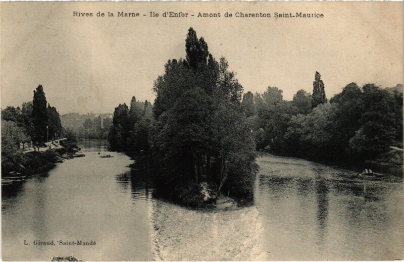 Carte postale ancienne Ile d'Enfer Amont de Charenton Saint-Maurice à Saint-Maurice
