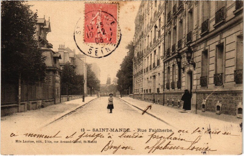 Carte postale ancienne St Mande Rue Faidherbe