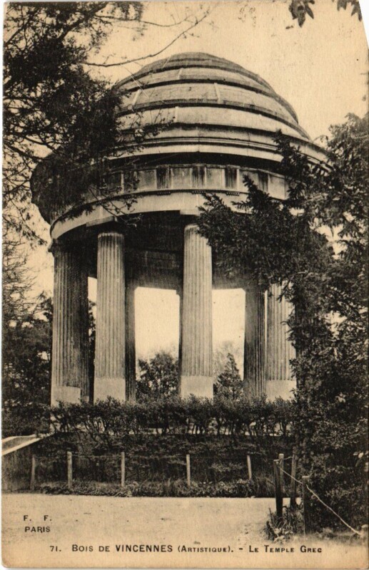 Carte postale ancienne Vincennes Le Temple Grec à Vincennes
