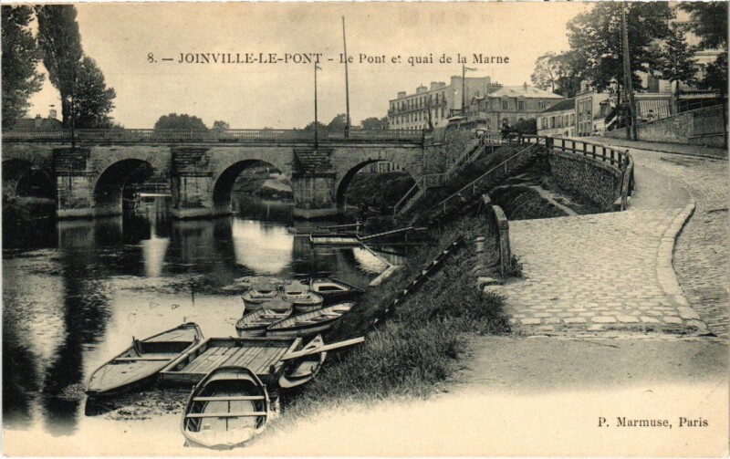 Carte postale ancienne Joinville Le Pont et quai de la Marne à Joinville-le-Pont