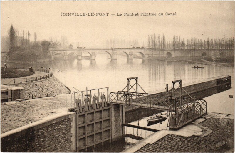Carte postale ancienne Joinville Le Pont et entree du Canal à Joinville-le-Pont