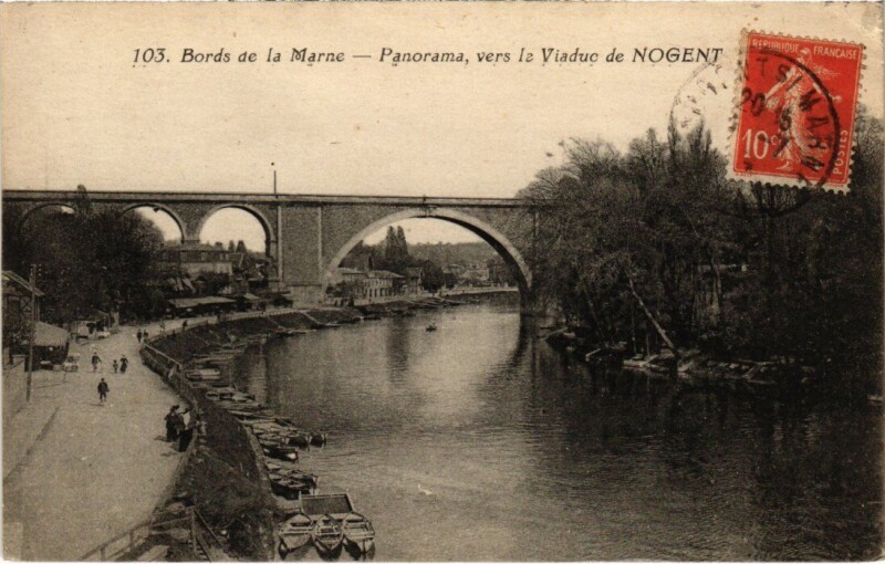 Carte postale ancienne Nogent sur Marne Panorama vers le Viaduc à Nogent-sur-Marne
