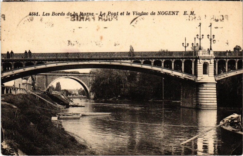 Carte postale ancienne Nogent sur Marne Le Pont et le Viaduc à Nogent-sur-Marne