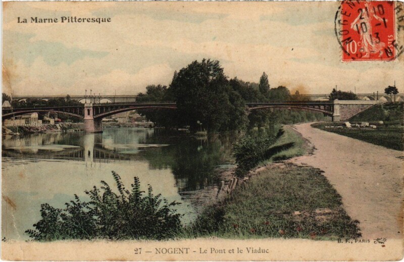 Carte postale ancienne Nogent sur Marne Le Pont et le Viaduc à Nogent-sur-Marne