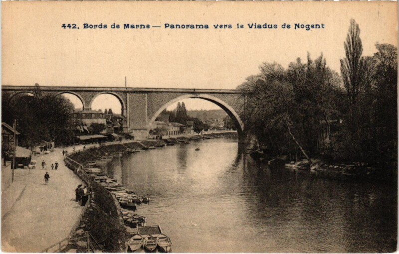 Carte postale ancienne Nogent sur Marne panorama vers le Viaduc à Nogent-sur-Marne