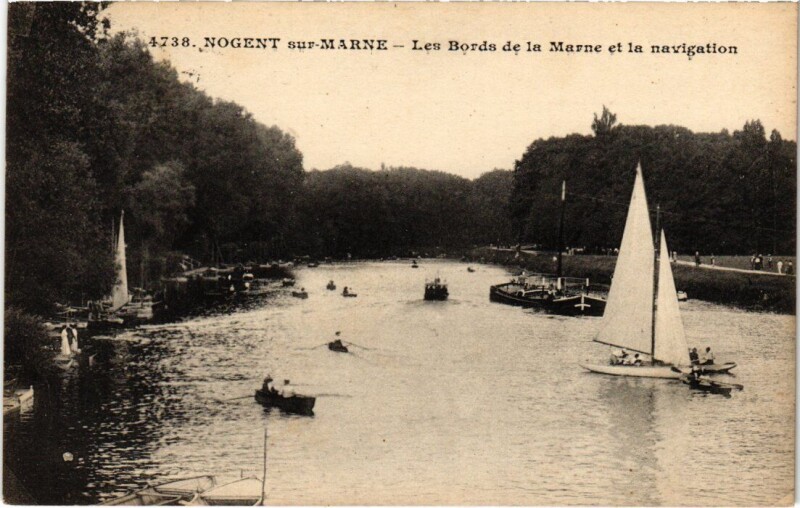 Carte postale ancienne Nogent sur Marne Les Bords de la Marne et la navigation à Nogent-sur-Marne