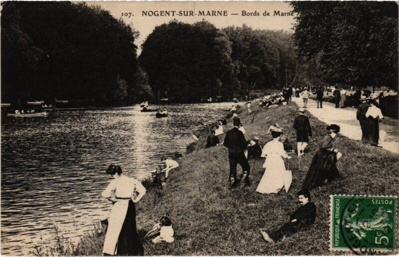 Carte postale ancienne Nogent sur Marne Bords de Marne à Nogent-sur-Marne