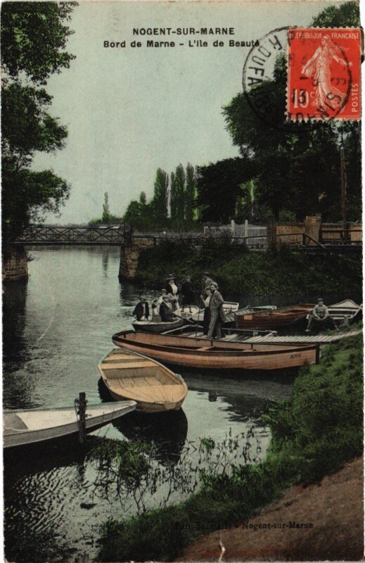Carte postale ancienne Nogent sur Marne Bords de Marne Ile de Beaute à Nogent-sur-Marne