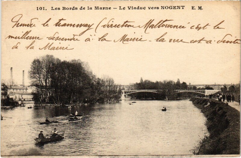 Carte postale ancienne Nogent sur Marne Le Viaduc à Nogent-sur-Marne