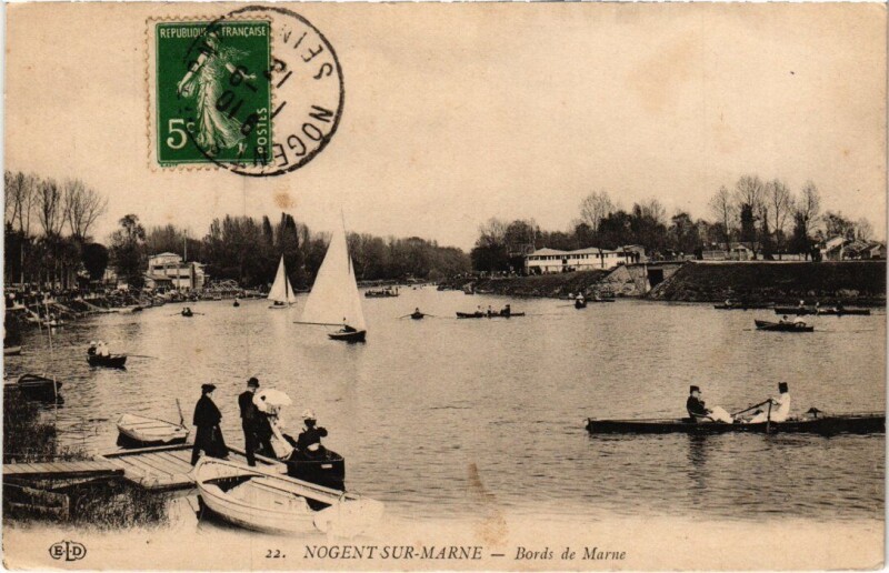 Carte postale ancienne Nogent sur Marne Bords de Marne à Nogent-sur-Marne