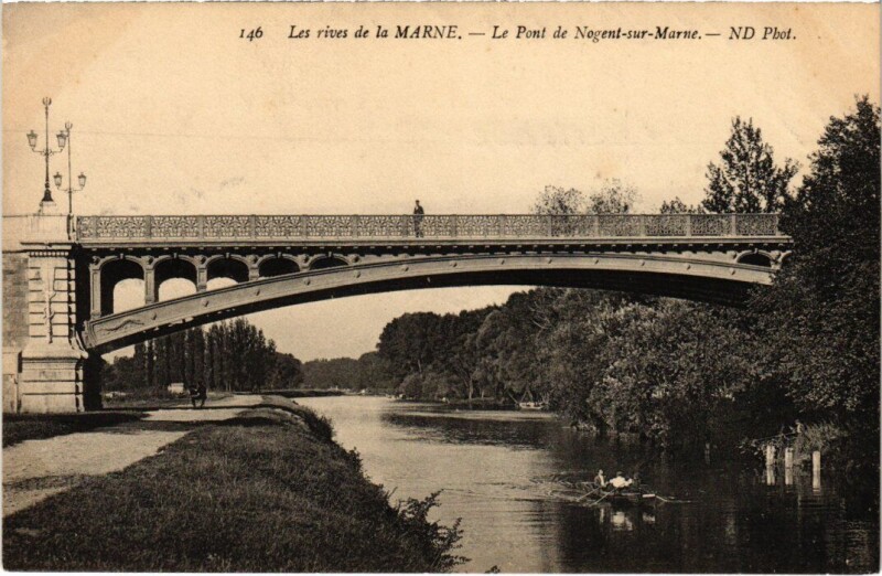 Carte postale ancienne Nogent sur Marne Le Pont à Nogent-sur-Marne