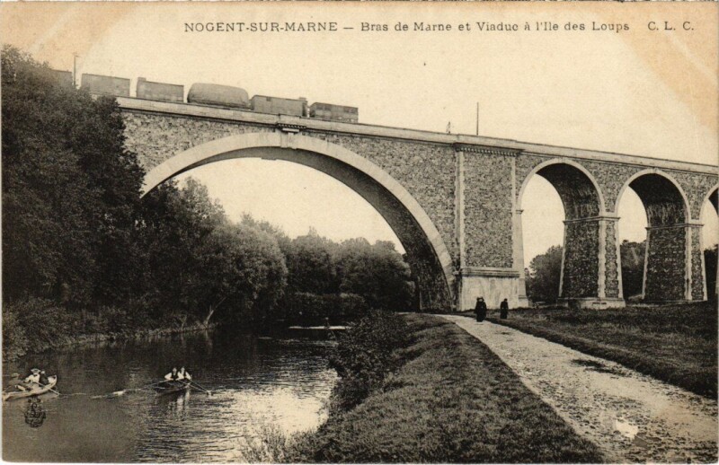 Carte postale ancienne Nogent sur Marne Bras de Marne et Viaduc à Nogent-sur-Marne