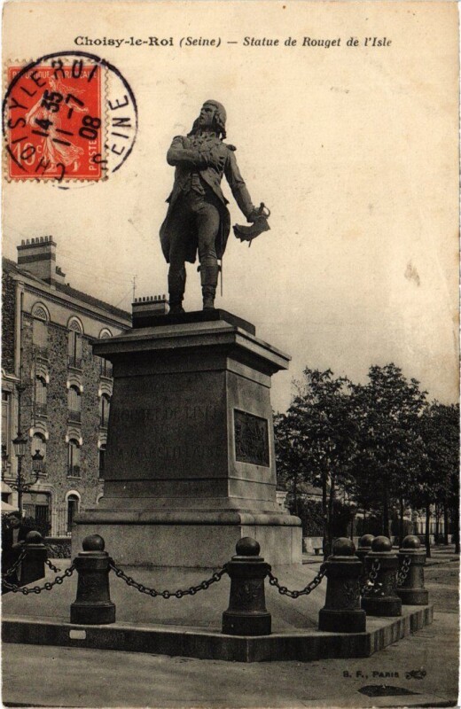 Carte postale ancienne Choisy le Roi Statue de Rouget de l'Isle à Choisy-le-Roi