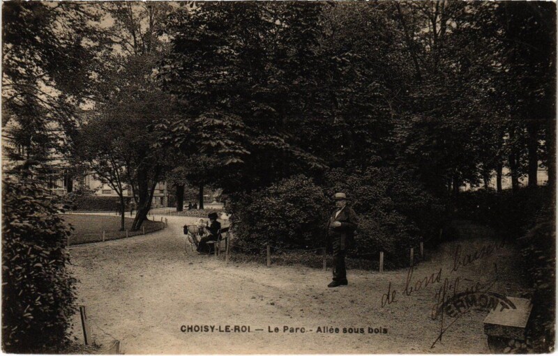 Carte postale ancienne Choisy le Roi Le Parc Allee sous Bois à Choisy-le-Roi