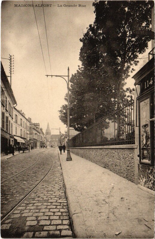 Carte postale ancienne Maisons Alfort Grande Rue à Maisons-Alfort