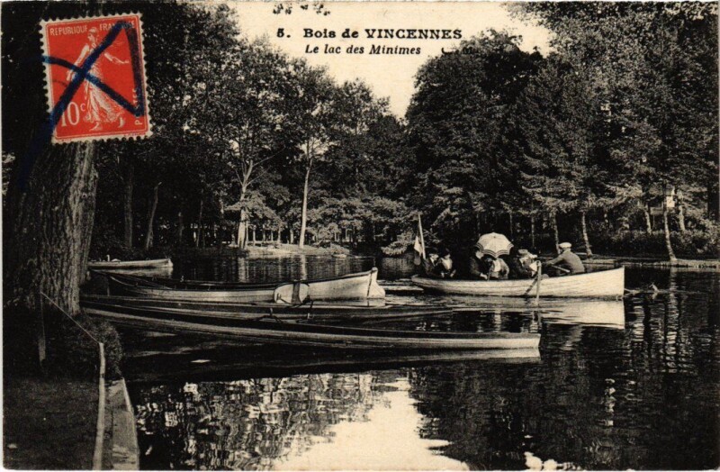 Carte postale ancienne Vincennes Le Lac des Minimes à Vincennes