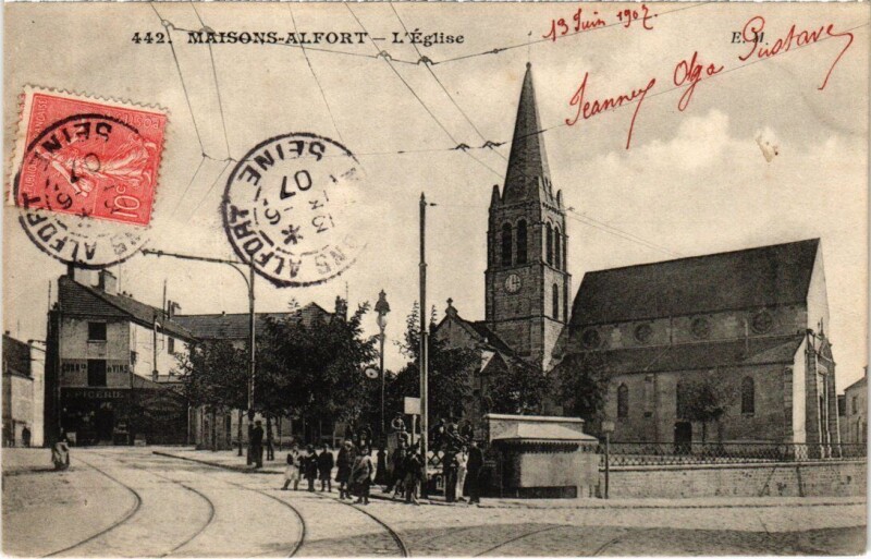Carte postale ancienne Maisons Alfort Eglise à Maisons-Alfort