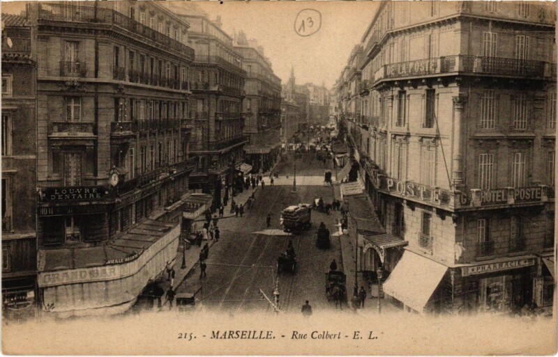 Carte postale ancienne Marseille - Rue Colbert à Marseille