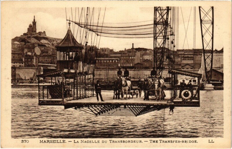 Carte postale ancienne Marseille La Nacelle du Transbordeur à Marseille