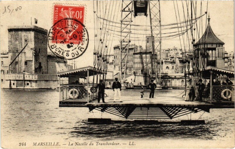 Carte postale ancienne Marseille La Nacelle du Transbordeur à Marseille