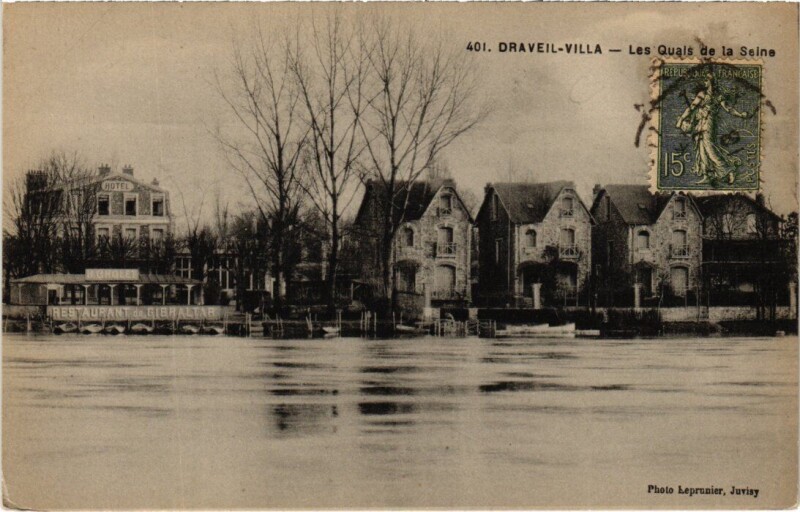 Carte postale ancienne Draveil Les Quais de la Seine à Draveil