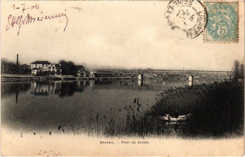 Carte postale ancienne Draveil Pont de Juvisy à Draveil
