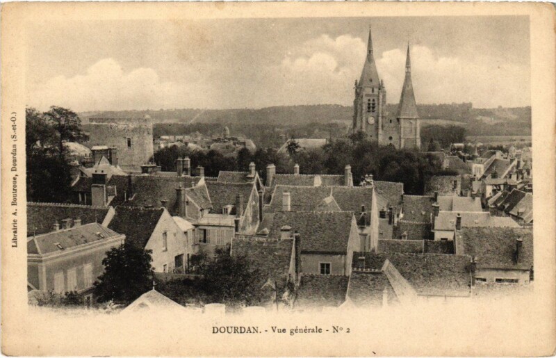 Carte postale ancienne Dourdan vue generale à Dourdan