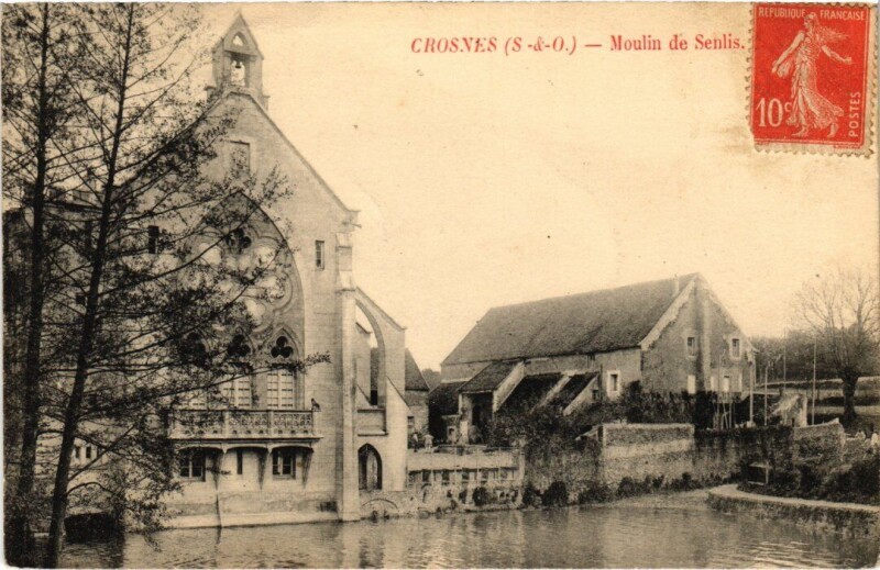 Carte postale ancienne Crosnes Moulin de Senlis à Crosne