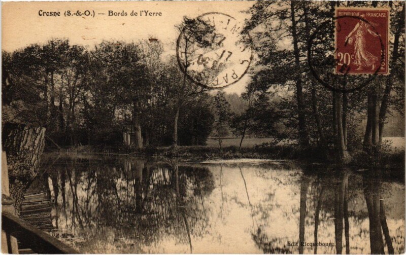 Carte postale ancienne Crosnes Bords de l'Yerres à Crosne
