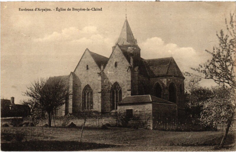Carte postale ancienne Bruyeres le Chatel Eglise
