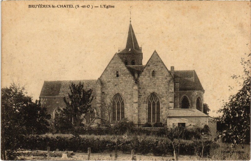 Carte postale ancienne Bruyeres le Chatel Eglise