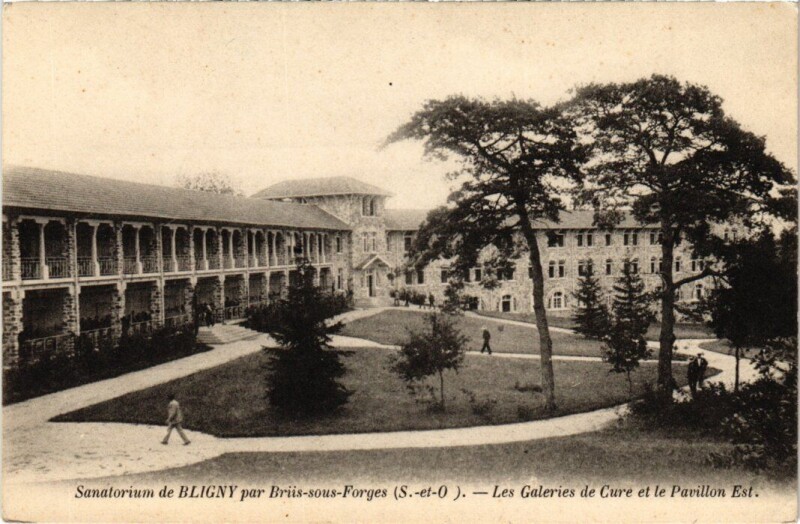 Carte postale ancienne Briis s Forges Sanatorium de Bligny Les Galeries de Cure