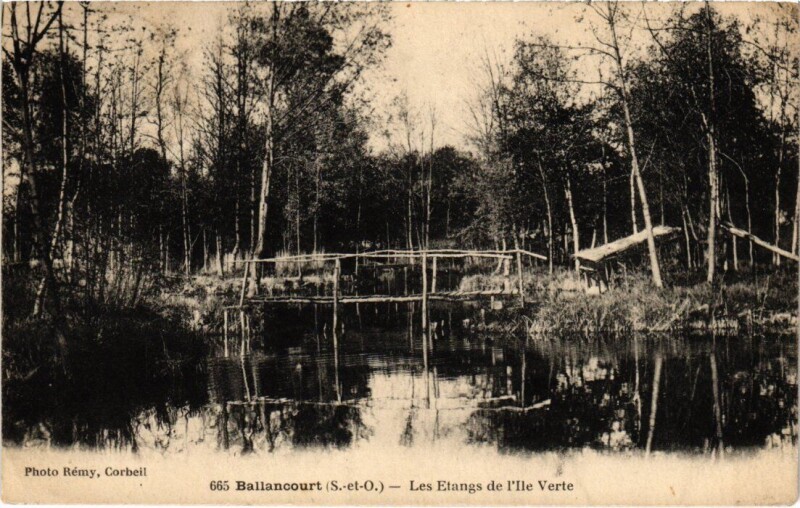 Carte postale ancienne Ballancourt Les Etangs de l'Ile Verte