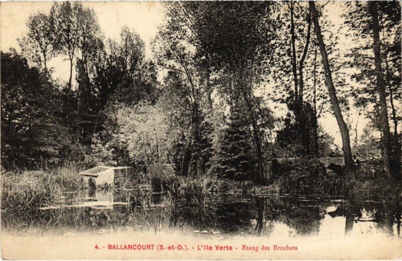 Carte postale ancienne Ballancourt Ile verte Etang des Brochets