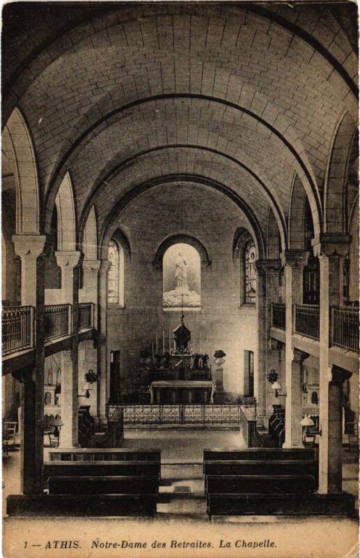 Carte postale ancienne Athis Mons Notre Dame des Retraites La Chapelle à Athis-Mons