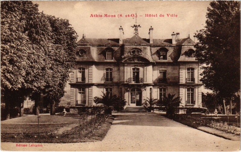 Carte postale ancienne Athis Mons Hotel de Ville à Athis-Mons