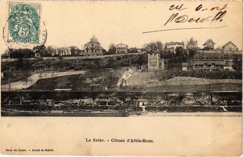 Carte postale ancienne Athis Mons La Seine à Athis-Mons