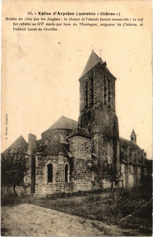 Carte postale ancienne Arpajon Eglise à Arpajon