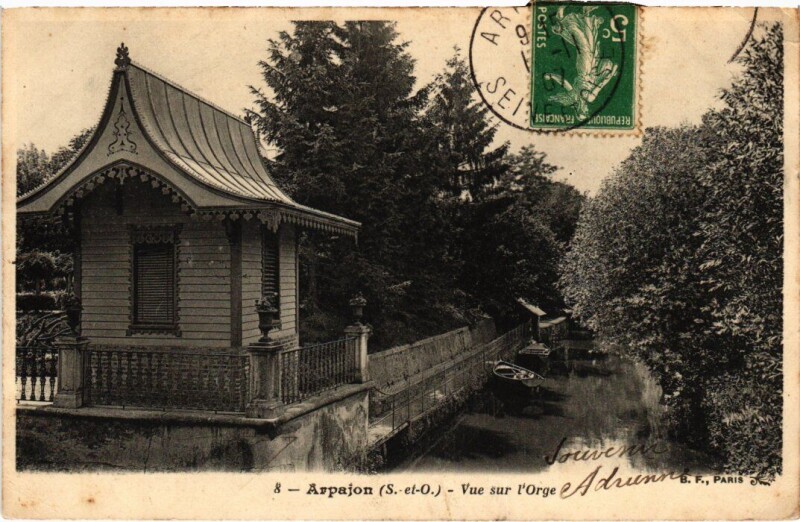 Carte postale ancienne Arpajon vue sur l'Orge à Arpajon