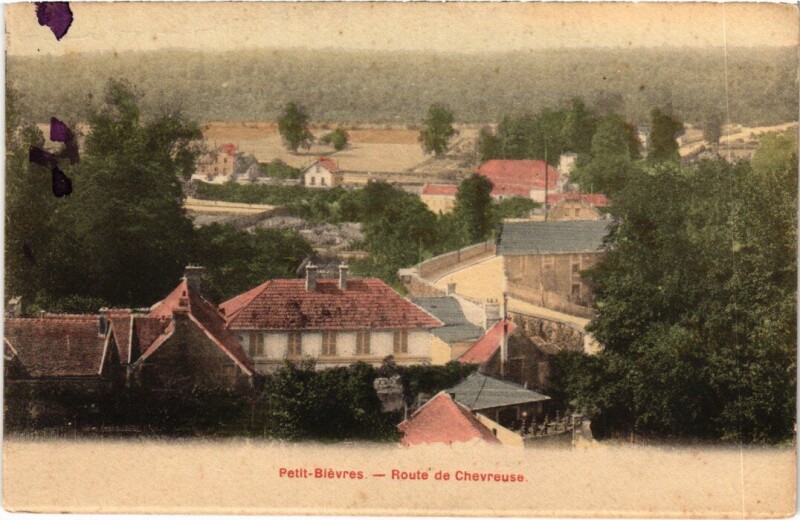 Carte postale ancienne Bievres Route de Chevreuse