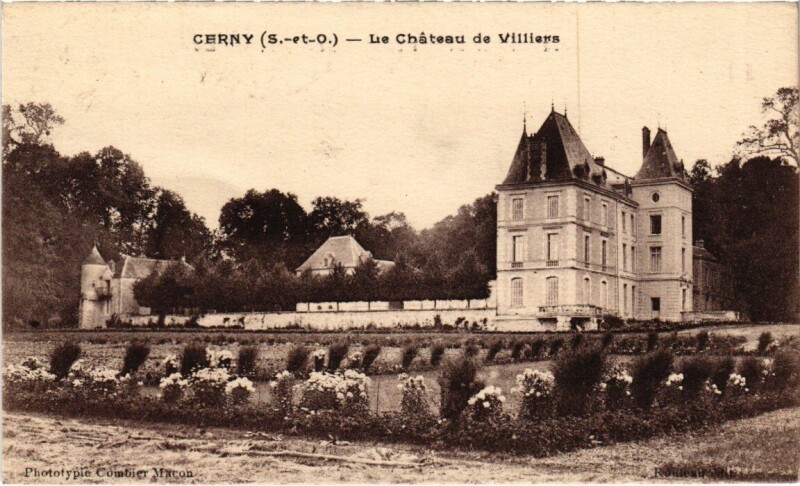 Carte postale ancienne Cerny Le Chateau de Villiers à Cerny