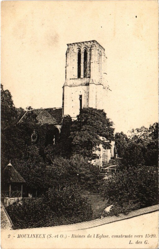Carte postale ancienne Moulineux Ruines de l'Eglise