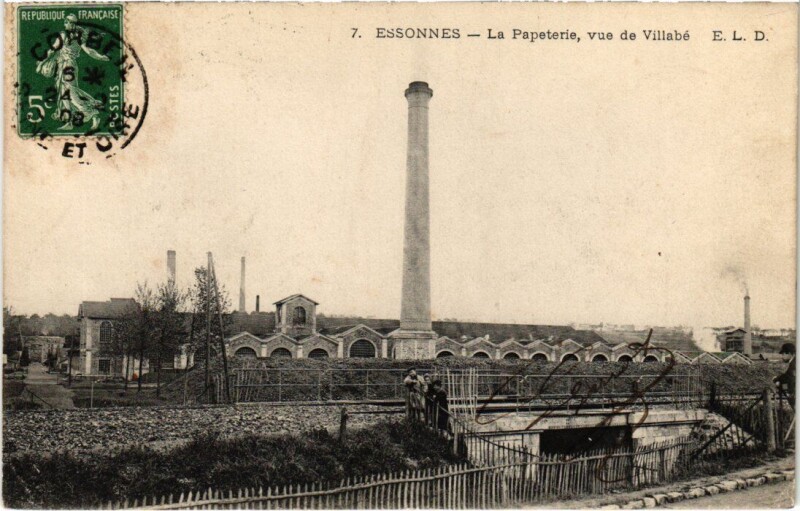 Carte postale ancienne Corbeil Essonnes La Papeterie à Corbeil-Essonnes