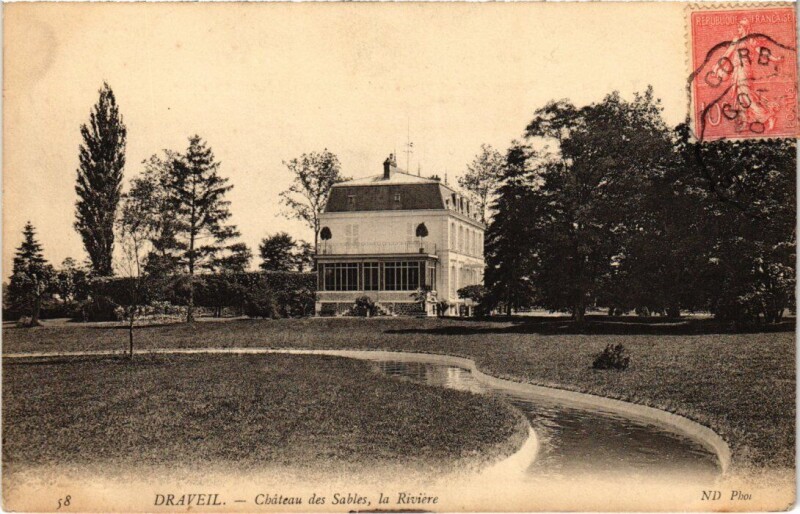 Carte postale ancienne Draveil Chateau des Sables la Riviere à Draveil