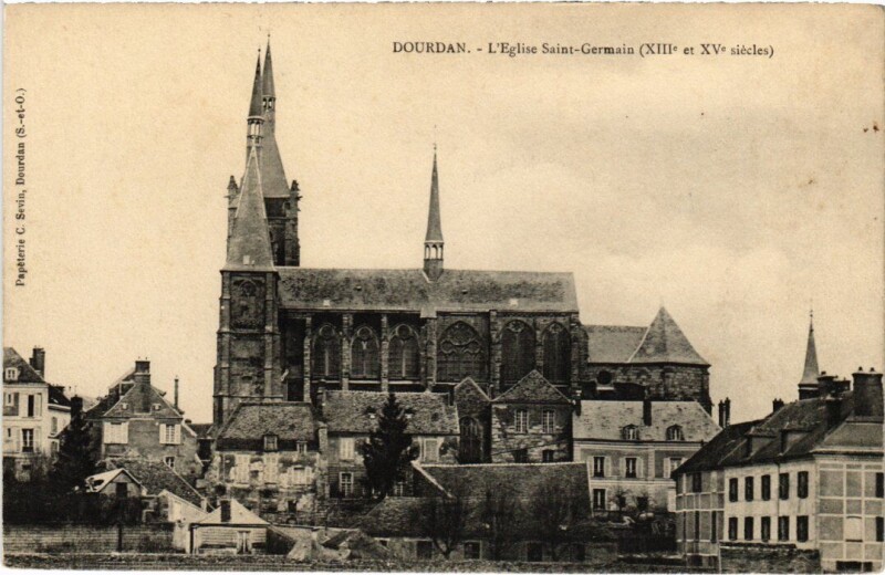 Carte postale ancienne Dourdan Eglise Saint-Germain à Dourdan