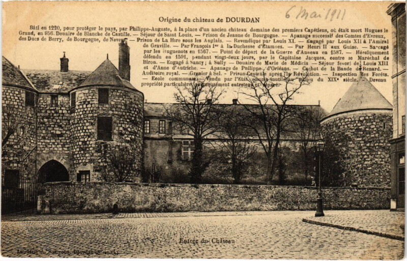 Carte postale ancienne Dourdan Origine du chateau à Dourdan