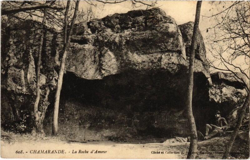 Carte postale ancienne Chamarande La Roche d'Amour à Chamarande
