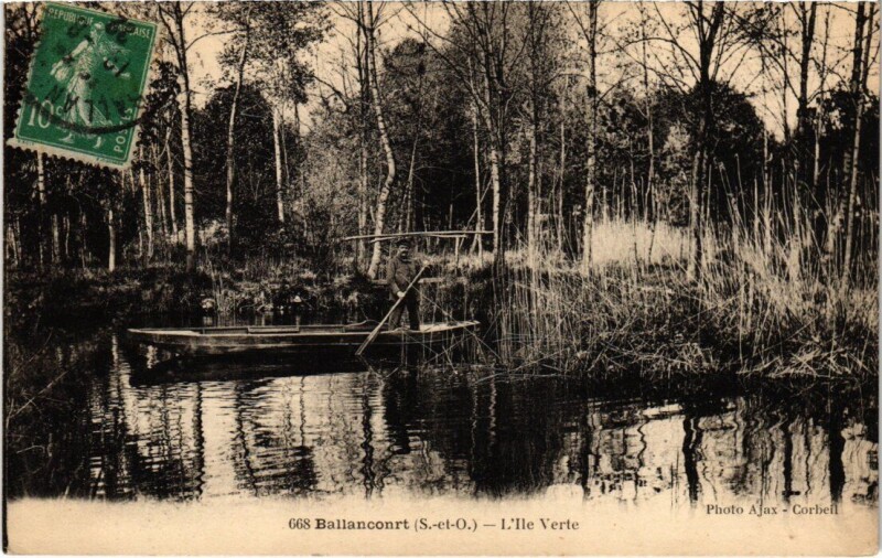 Carte postale ancienne Ballancourt Ile verte